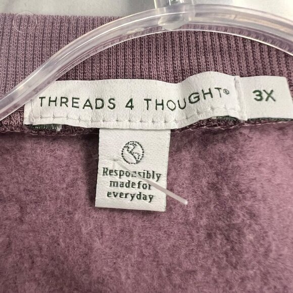 Threads 4 Thoughts Women's Long Sleeve Sweatshirt Tulip Hem Purple Size 3X - Picture 8 of 9